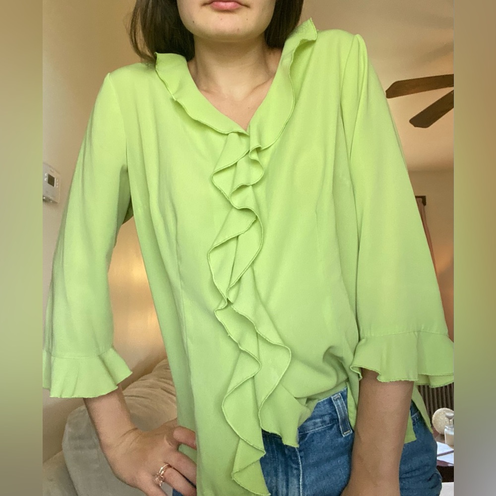 green shirt button up!